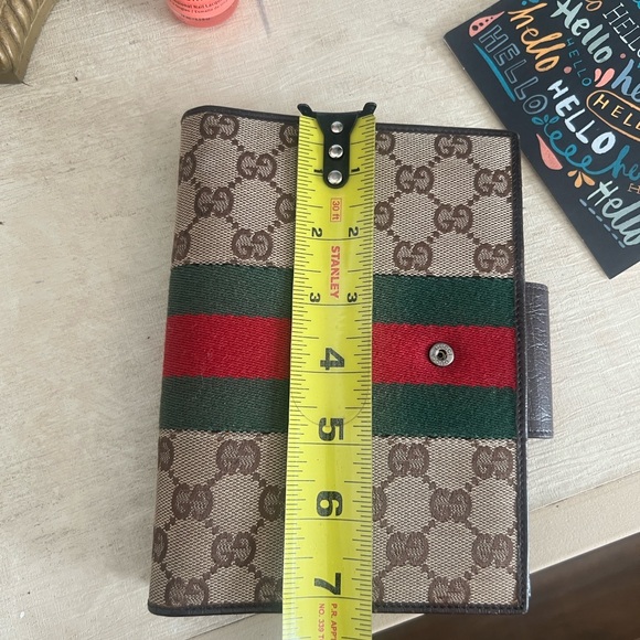 Authentic GUCCI Agenda Cover Sherry Line GG Canvas Leather. - Picture 8 of 9